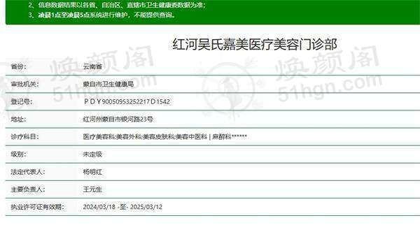 红河吴氏嘉美医疗美容门诊部